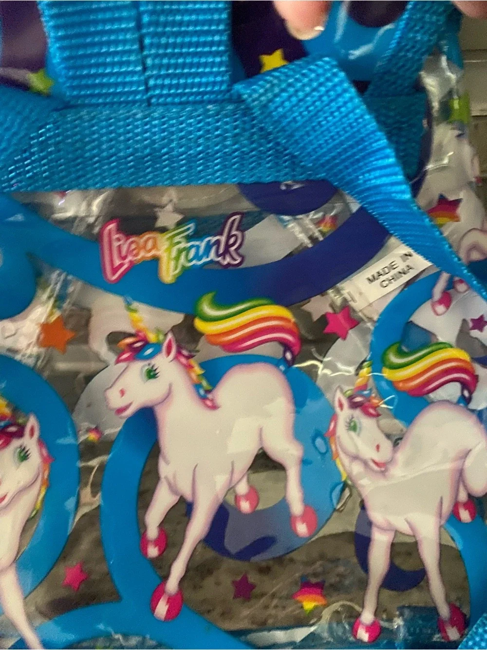 Vintage Lisa Frank Markie Unicorn mini backpack clear see through 90s y2k bag